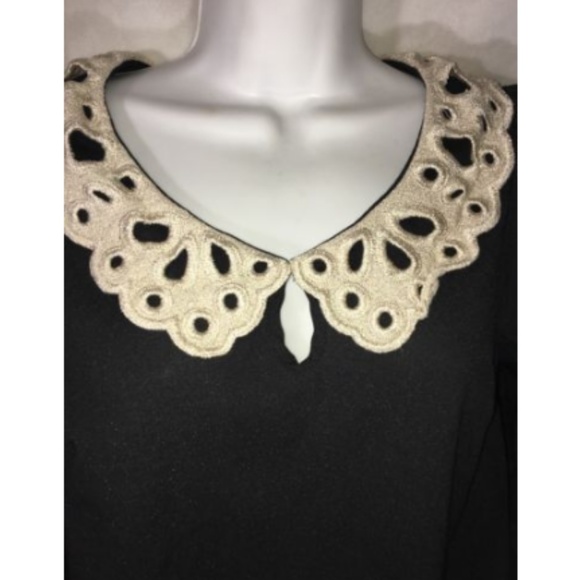 Hearts Blouse 3/4 Sleeve Key Hole Neck Size M - Picture 3 of 5